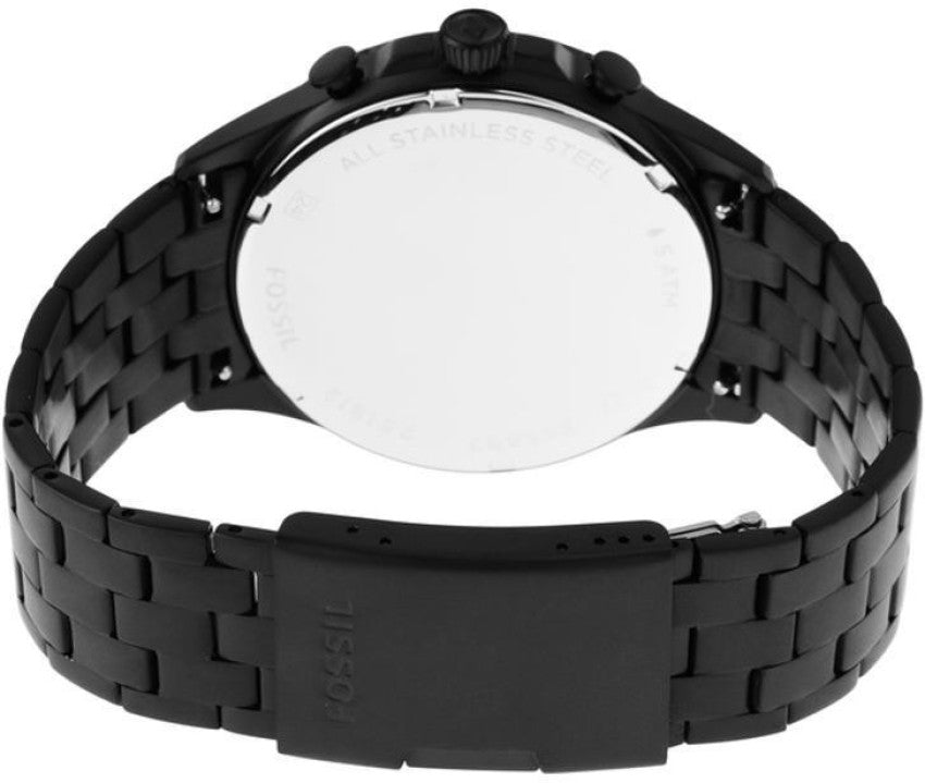 Fossil Forrester Chronograph Black Dial Black Steel Strap Watch for Men - FS5697 Watches Fossil   