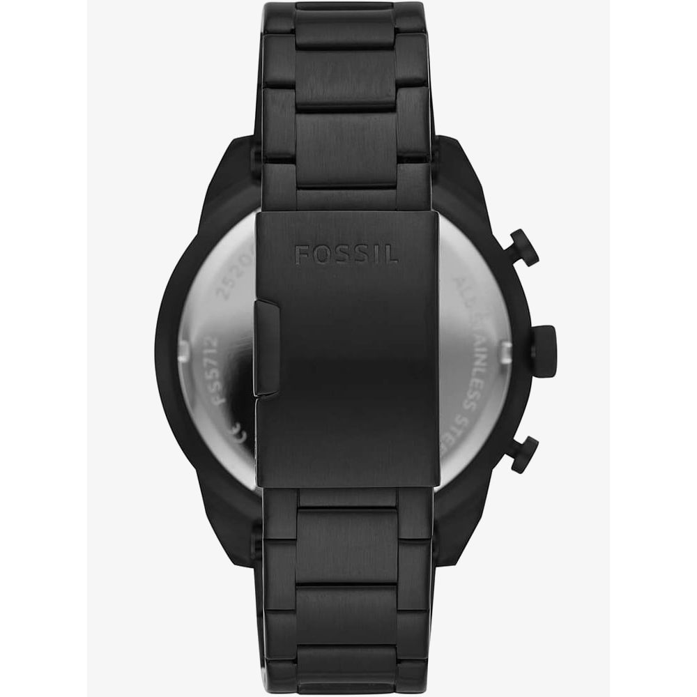 Fossil Bronson Chronograph Black Dial Black Steel Strap Watch for Men - FS5712 Watches Fossil   