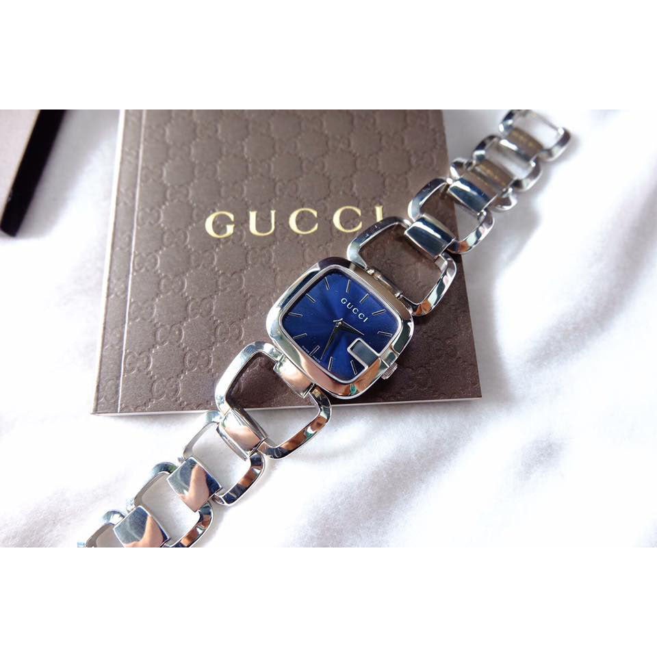 Gucci G Ladies Blue Dial Silver Steel Strap Watch For Women - YA125508 Watches Gucci   