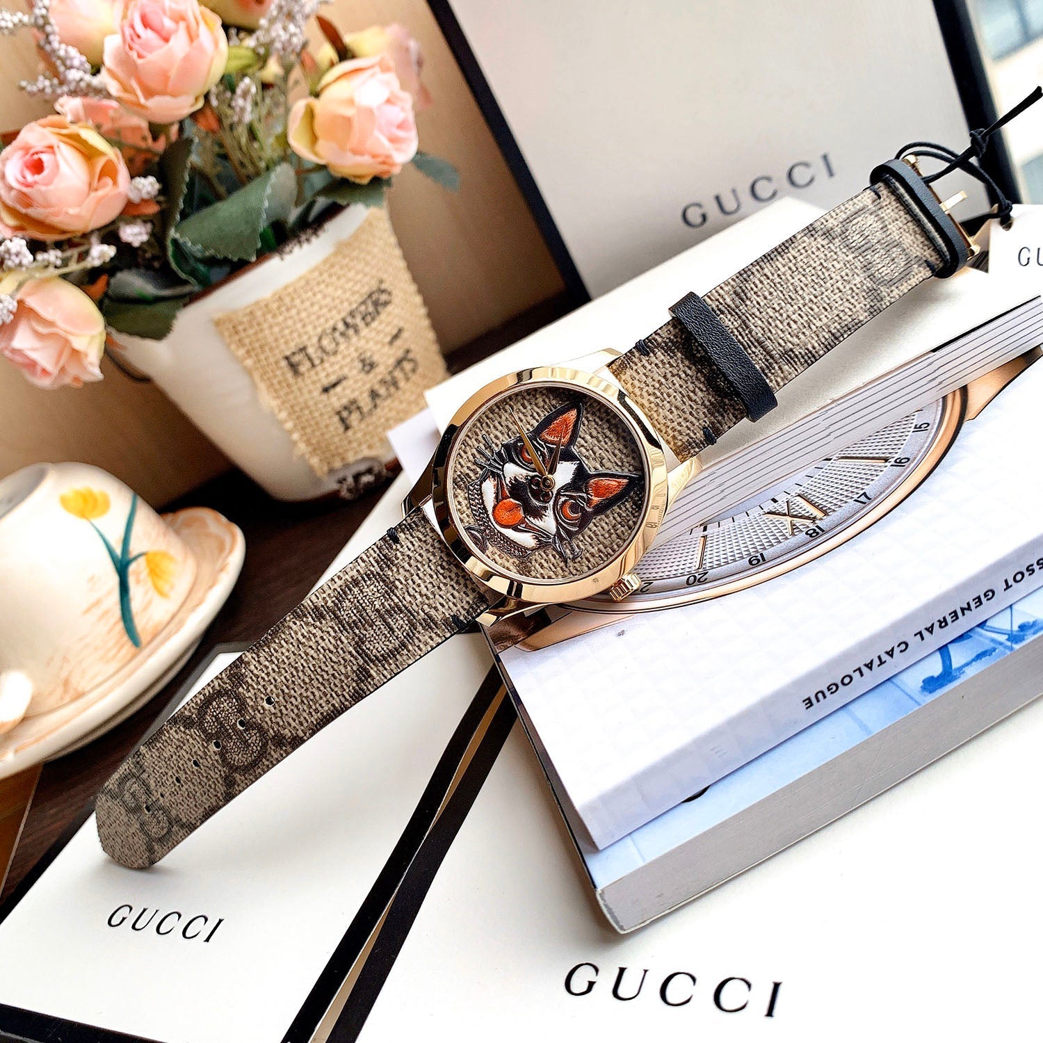 Gucci G-Timeless Brown Dial Brown Leather Strap Unisex Watch - YA1264057 Watches Gucci   