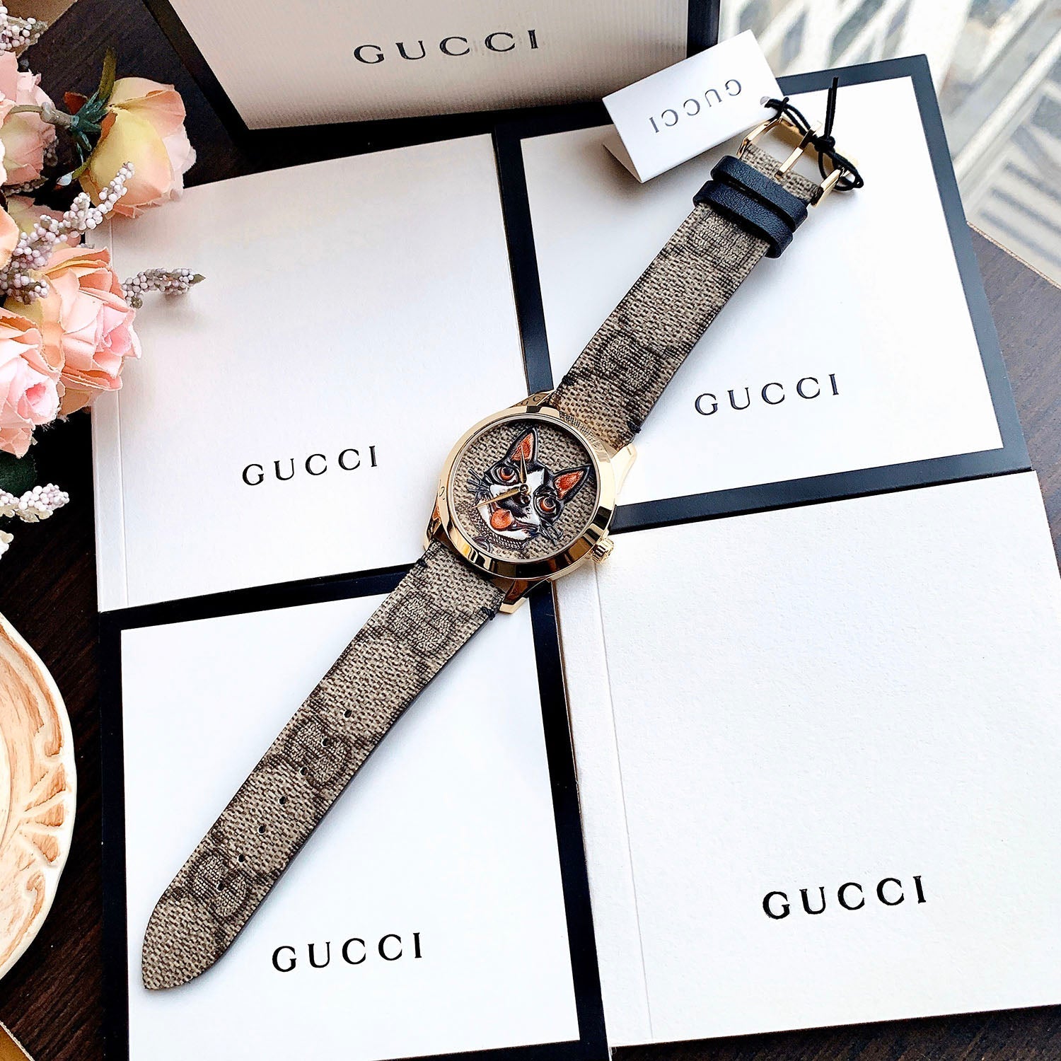 Gucci G-Timeless Brown Dial Brown Leather Strap Unisex Watch - YA1264057 Watches Gucci   