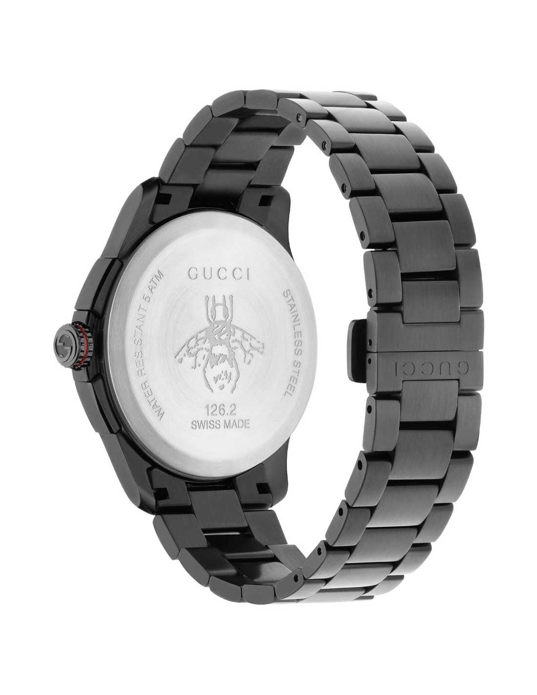 Gucci G-Timeless Chronograph Black Dial Black Steel Strap Watch For Men - YA126269 Watches Gucci   