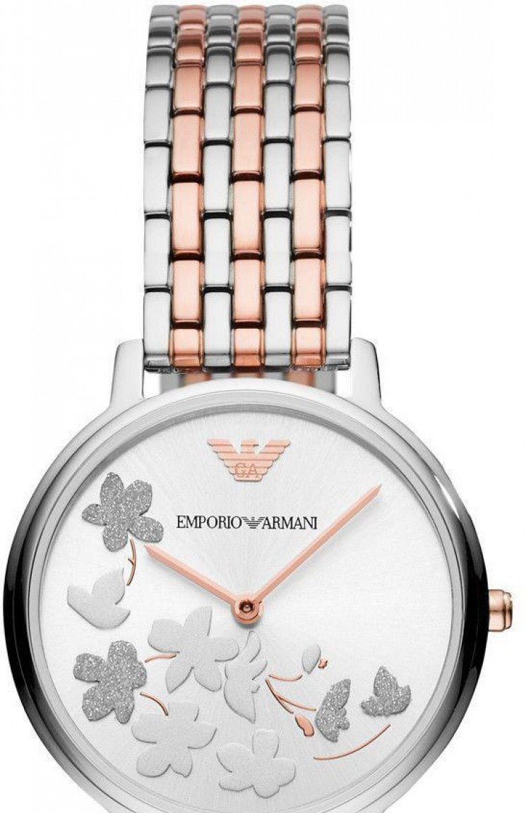 Emporio Armani Silver Sunray Dial Two-Tone Stainless Steel Strap Watch For Women - AR11113 Watches Emporio Armani   