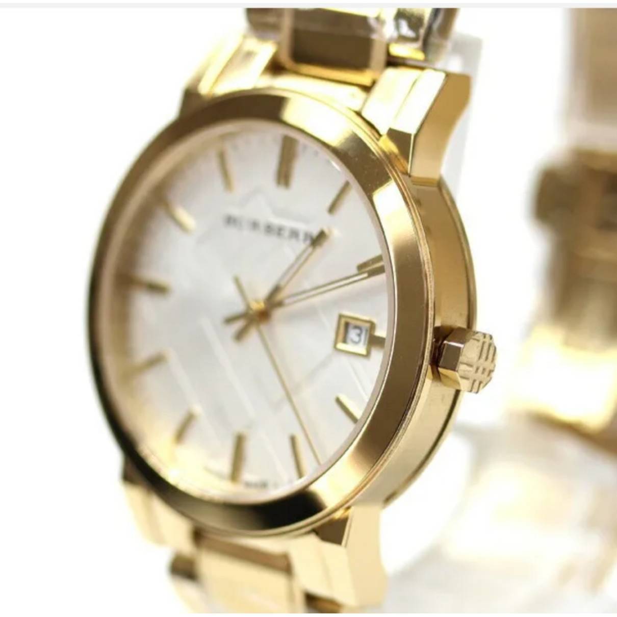 Burberry The City Silver Dial Gold Stainless Steel Strap Unisex Watch - BU9003 Watches Burberry   
