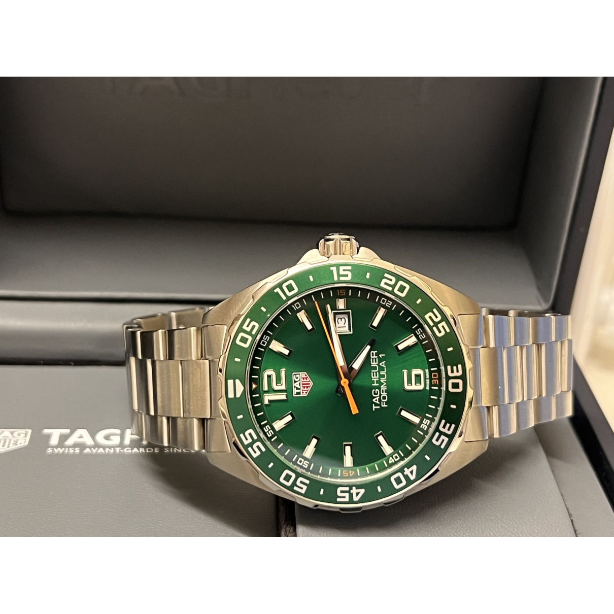 Tag Heuer Formula 1 Limited Edition Quartz 43mm Green Dial Silver Steel Strap Watch for Men - WAZ1017.BA0842 Watches Tag Heuer   