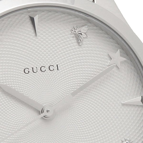 Gucci G Timeless White Dial Silver Steel Strap Watch For Women - YA1264028A Watches Gucci   