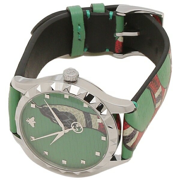 Gucci G Timeless Le Marche Des Merveilles Green Dial Green Leather Strap Watch Unisex - YA1264081 Watches Gucci   