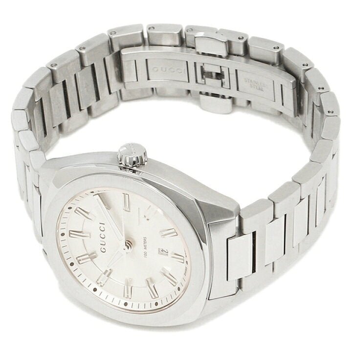 Gucci G Timeless GG2570 Silver Dial Silver Steel Strap Watch For Men - YA142402 Watches Gucci   
