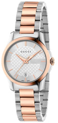 Gucci G Timeless Silver Dial Two Tone Steel Strap Watch For Women - YA126564 Watches Gucci   