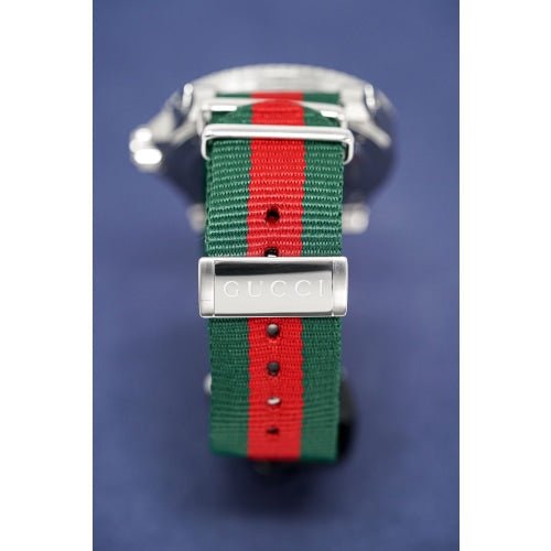 Gucci Dive White Dial Red & Green Nylon Strap Watch For Men - YA136207 Watches Gucci   