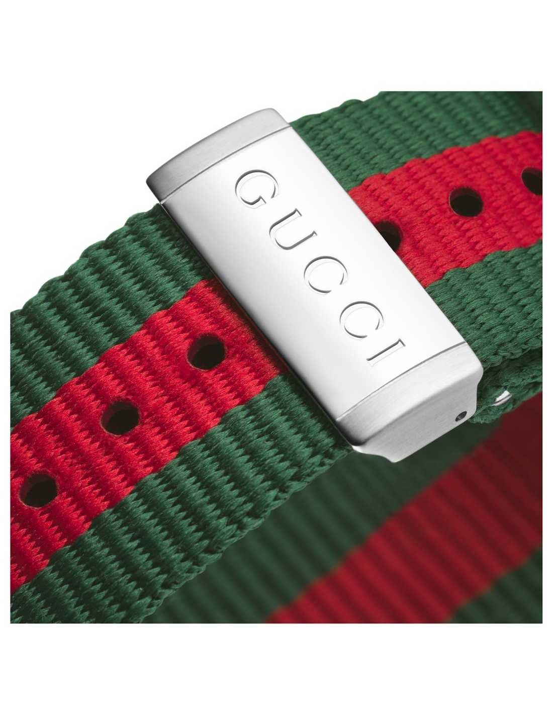 Gucci Dive White Dial Red & Green Nylon Strap Watch For Men - YA136207 Watches Gucci   