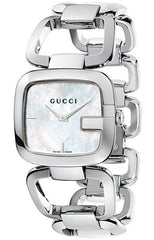 Gucci G-Class Mother of Pearl Dial Silver Steel Strap Watch For Women - YA125404 Watches Gucci   