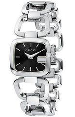 Gucci G Gucci Black Dial Silver Steel Strap Watch For Women - YA125510 Watches Gucci   