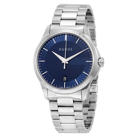 Gucci G Timeless Blue Dial Silver Steel Strap Watch For Men - YA126440 Watches Gucci   