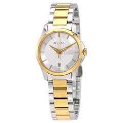 Gucci G Timeless Silver Dial Two Tone Steel Strap Watch For Women - YA126563 Watches Gucci   