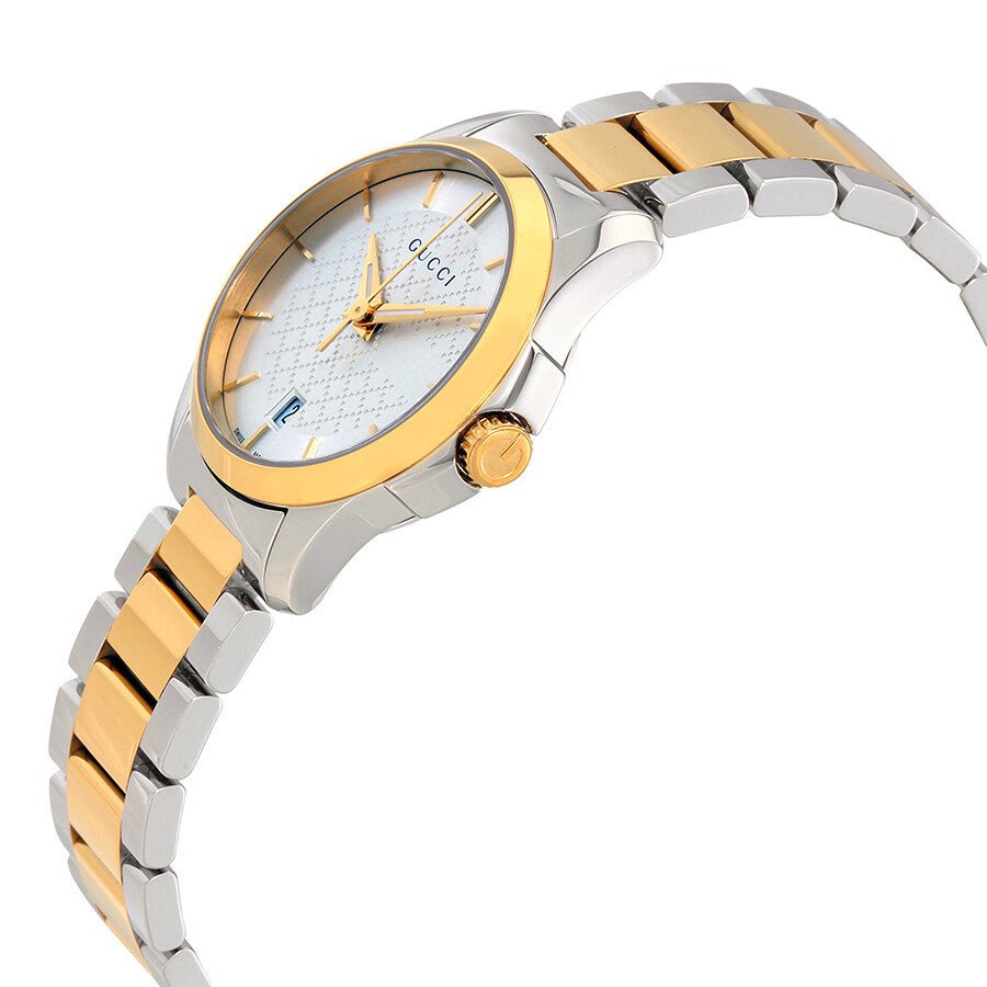 Gucci G Timeless Silver Dial Two Tone Steel Strap Watch For Women - YA126563 Watches Gucci   