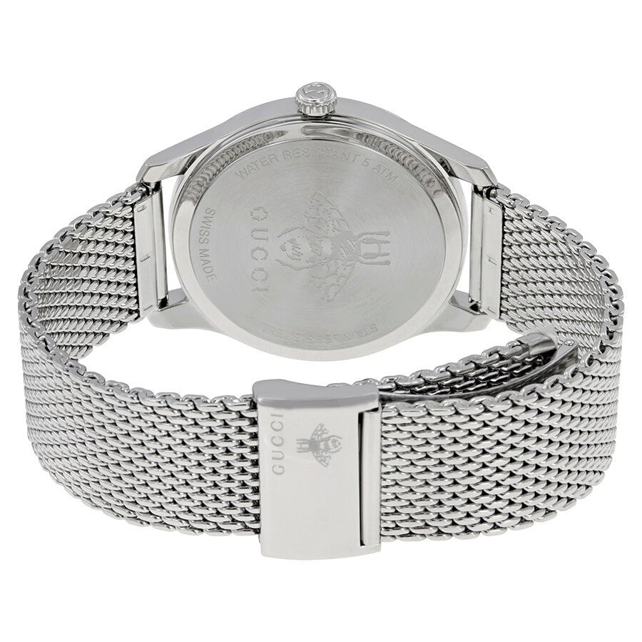 Gucci G-Timeless Motifs Moon Phase Blue Dial Silver Mesh Bracelet Watch For Men - YA126328 Watches Gucci   