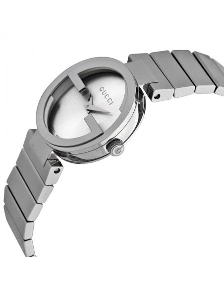 Gucci G Interlocking Silver Dial Silver Steel Strap Watch For Women - YA133503 Watches Gucci   