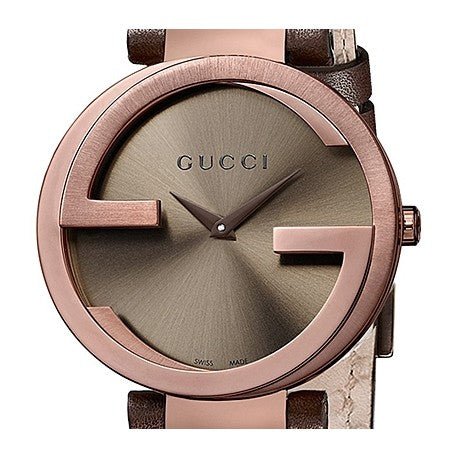 Gucci Interlocking Brown Dial Brown Leather Strap Watch For Women - YA133309 Watches Gucci   