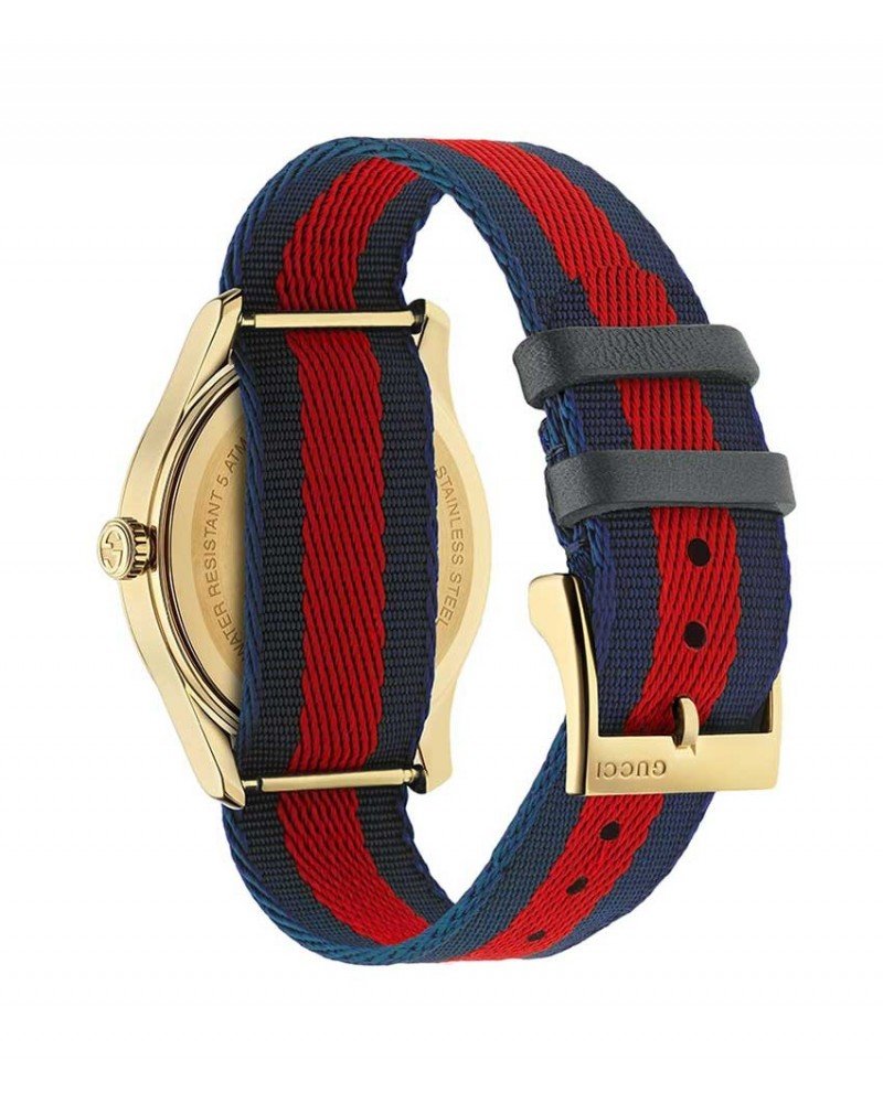 Gucci G Timeless Bee Red & Blue Dial Red Two Tone Nylon Strap Watch For Men - YA1264061 Watches Gucci   