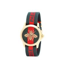 Gucci Le Marche des Merveilles Green & Red Dial Green & Red NATO Strap Unisex Watch - YA126487 Watches Gucci   