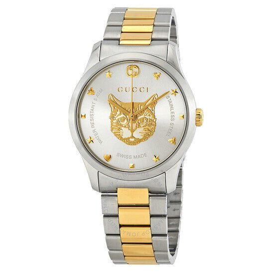 Gucci G Timeless Silver Dial Two Tone Steel Strap Watch For Women - YA1264074 Watches Gucci   