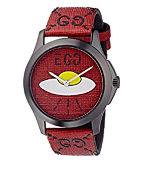 Gucci G Timeless Ghost UFO Red Dial Red Leather Strap Watch For Men - YA1264023 Watches Gucci   