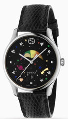 Gucci G-Timeless Moonphase Black Dial Black Leather Strap Watch For Men - YA1264045 Watches Gucci   