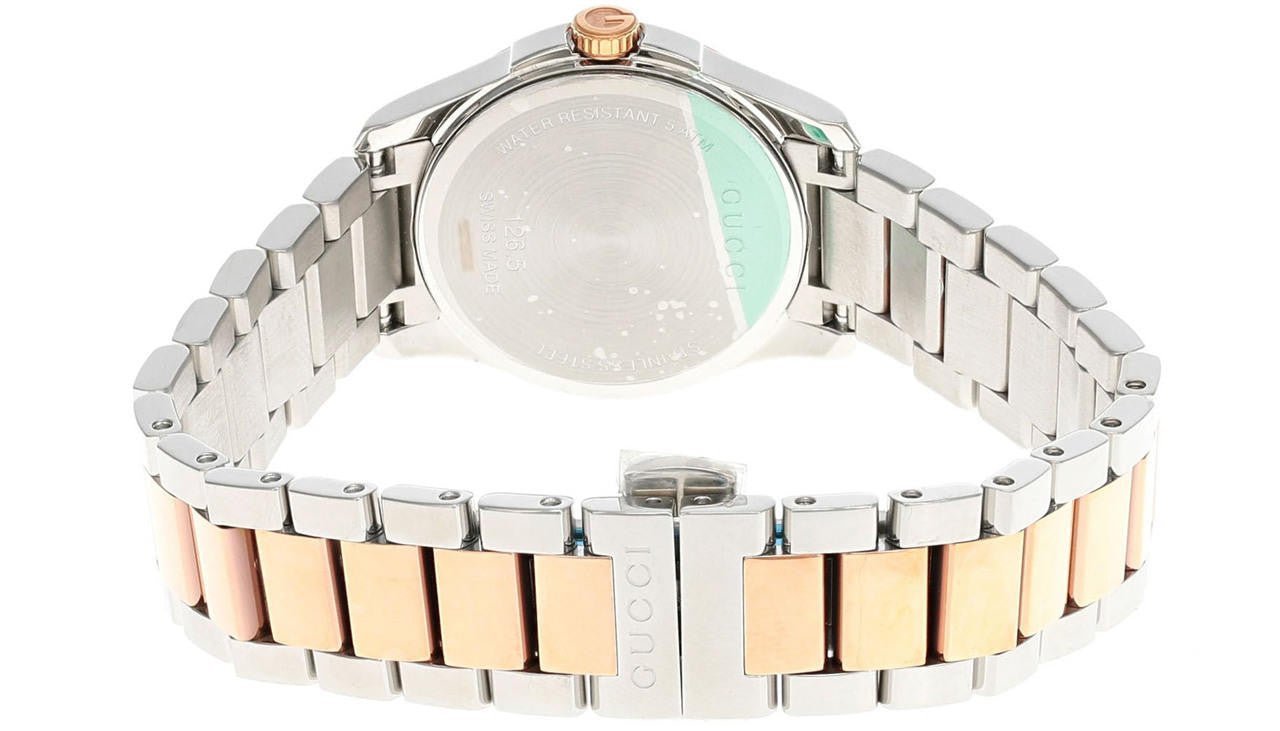 Gucci G Timeless Silver Dial Two Tone Steel Strap Watch For Women - YA126564 Watches Gucci   