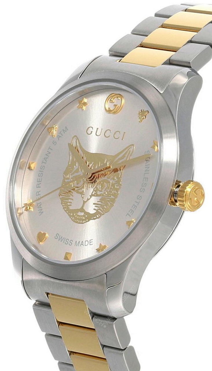 Gucci G Timeless Silver Dial Two Tone Steel Strap Watch For Women - YA1264074 Watches Gucci   