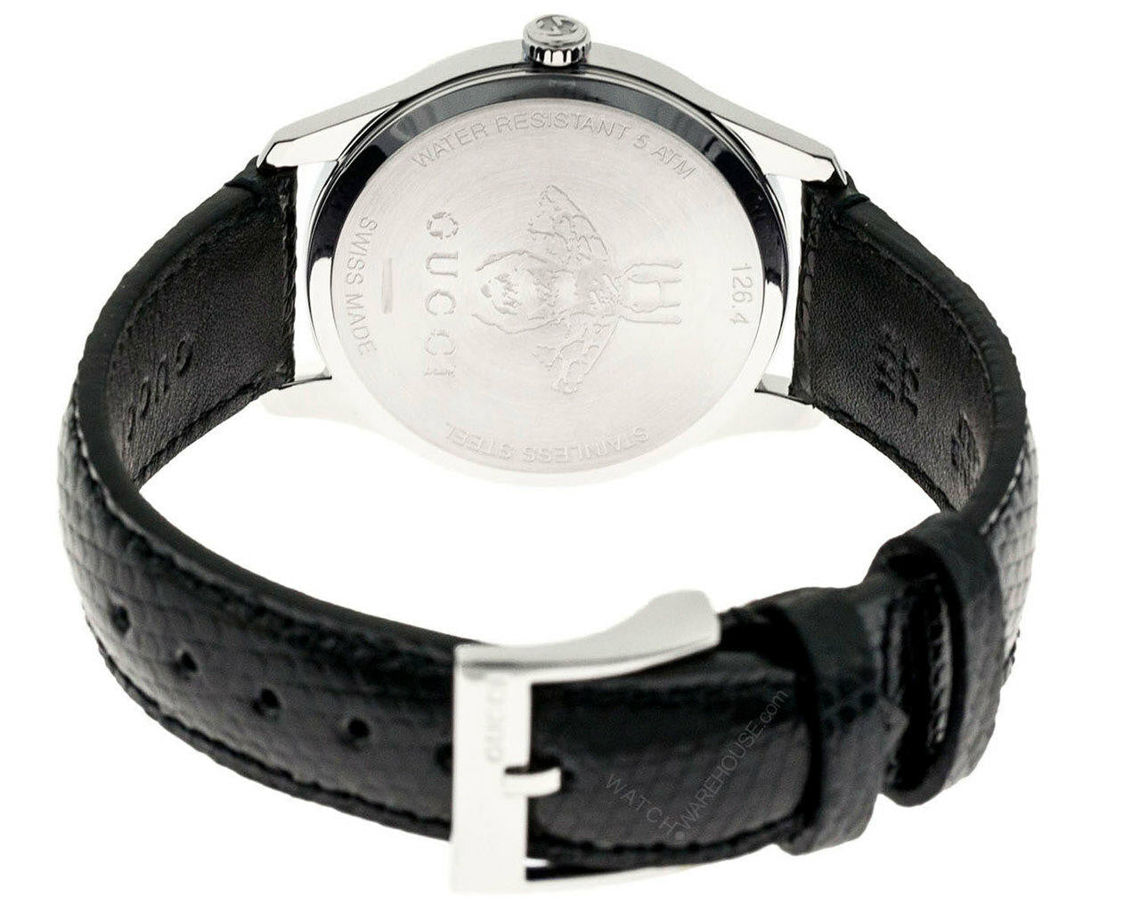 Gucci G-Timeless Moonphase Black Dial Black Leather Strap Watch For Men - YA1264045 Watches Gucci   