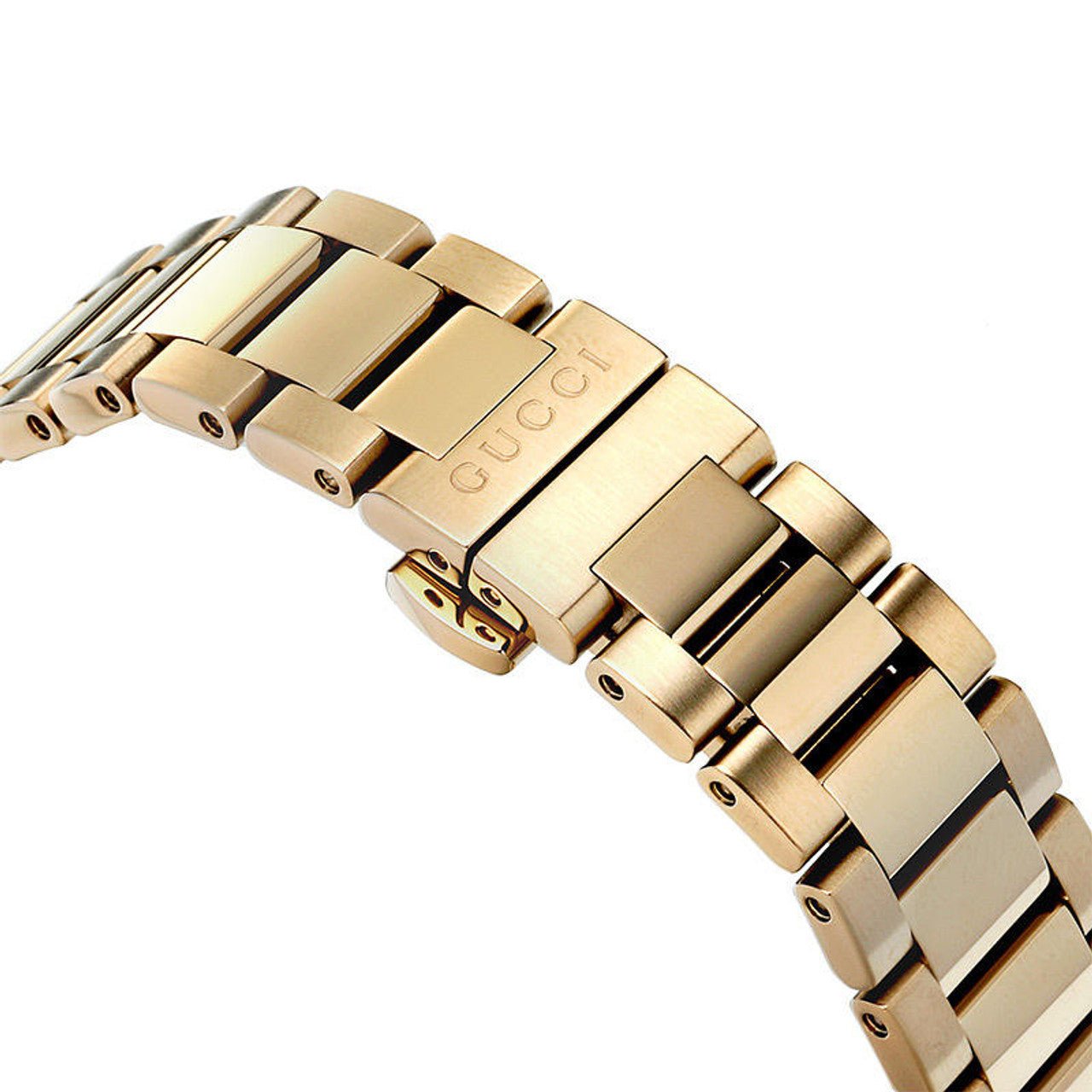 Gucci G Timeless Gold Dial Gold Steel Strap Watch For Women - YA126553 Watches Gucci   