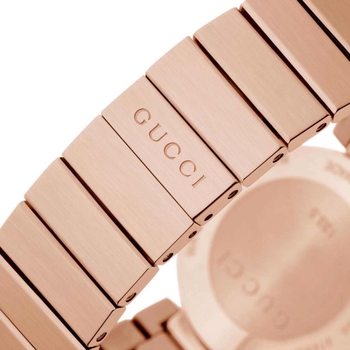 Gucci G Interlocking Mother of Pearl Dial Rose Gold Steel Strap Watch For Women - YA133515 Watches Gucci   