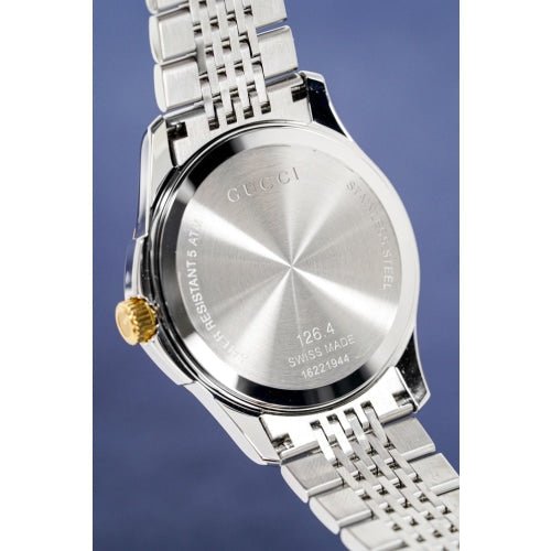 Gucci G Timeless White Dial Two Tone Steel Strap Watch For Men - YA126409 Watches Gucci   