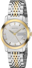 Gucci G Timeless Silver Dial Two Tone Steel Strap Watch For Women - YA126511 Watches Gucci   