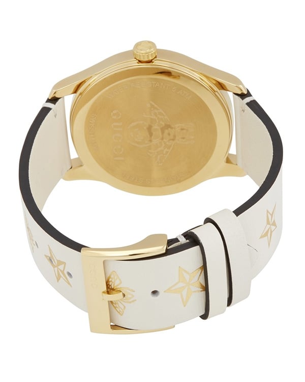 Gucci G Timeless White DIal White Leather Strap Watch For Women - YA1264096 Watches Gucci   