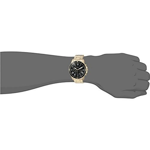 Fossil Inscription Automatic Black Dial Gold Steel Strap Watch for Men - FS5267 Watches Fossil   