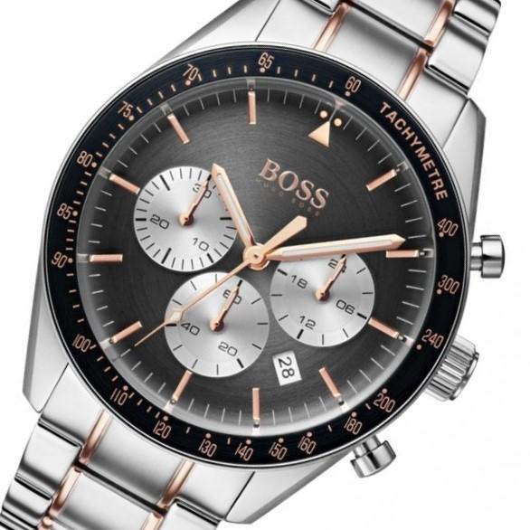 Hugo Boss Trophy Chronograph Grey Dial Silver Steel Strap Watch for Men - 1513634 Watches Hugo Boss   