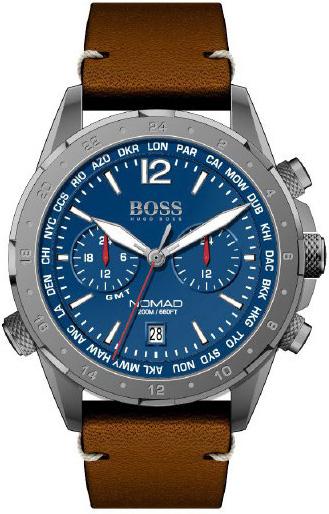 Hugo Boss Nomad Blue Dial Brown Leather Strap Watch for Men - 1513773 Watches Hugo Boss   