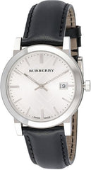 Burberry The City White Dial Black Leather Strap Watch for Men - BU9008 Watches Burberry   