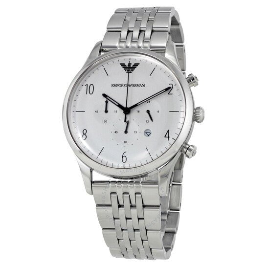 Emporio Armani Classic Chronograph Silver Dial Stainless Steel Watch For Men - AR1879 Watches Emporio Armani   