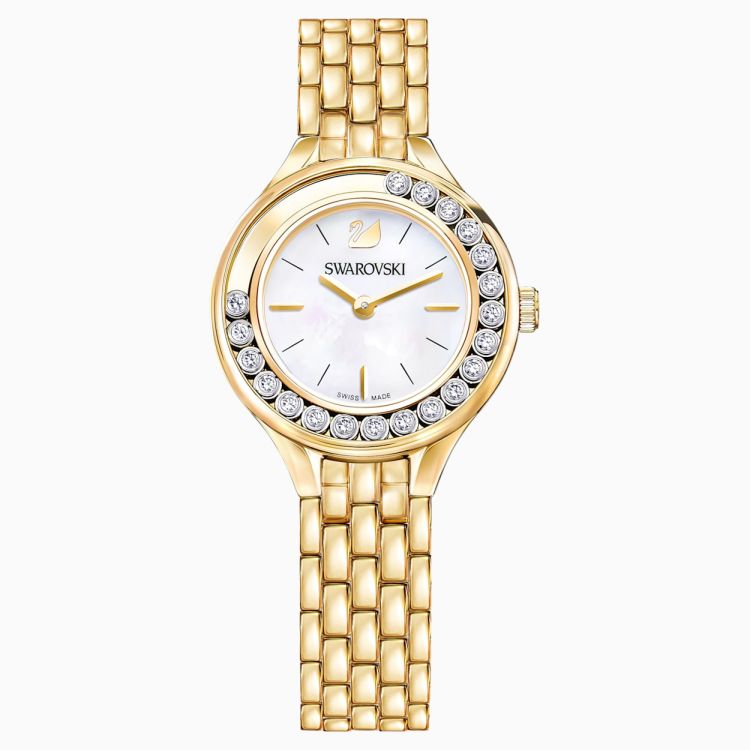 Swarovski Lovely Crystals White Dial Gold Steel Strap Watch for Women - 5242895 Watches Swarovski   