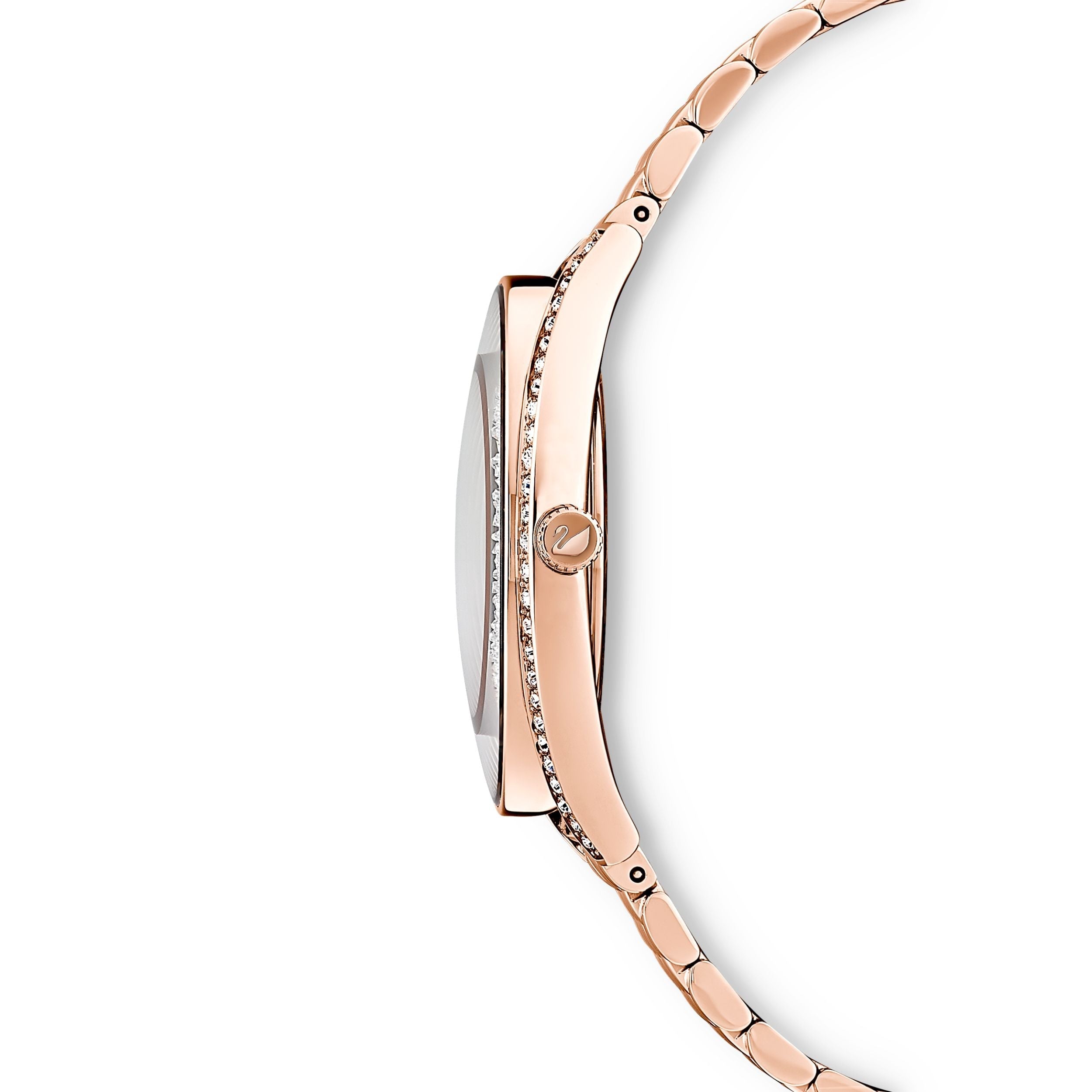 Swarovski Crystalline Aura Silver Dial Rose Gold Steel Strap Watch for Women - 5519459 Watches Swarovski   