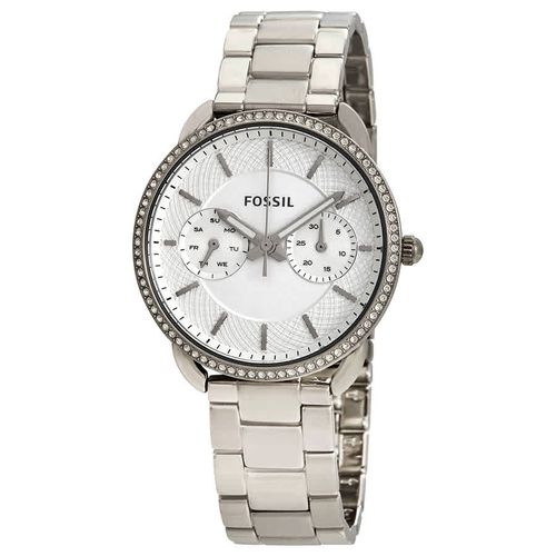 Fossil Tailor White Dial Silver Stainless Steel Strap Watch for Women - ES4262 Watches Fossil   