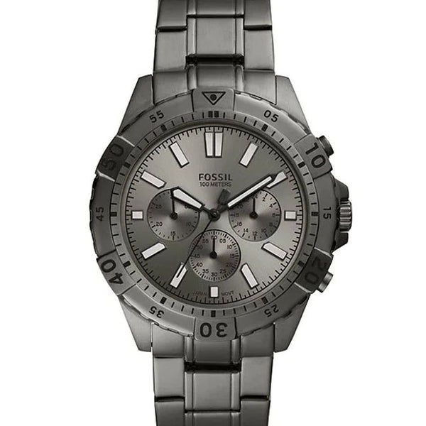 Fossil Garrett Chronograph Grey Dial Grey Steel Strap Watch for Men - FS5621 Watches Fossil   