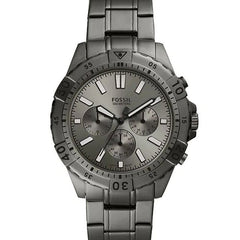 Fossil Garrett Chronograph Grey Dial Grey Steel Strap Watch for Men - FS5621 Watches Fossil   
