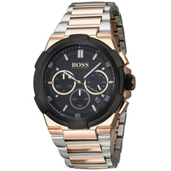 Hugo Boss Supernova Black Dial Two Tone Steel Strap Watch for Men - 1513358 Watches Hugo Boss   