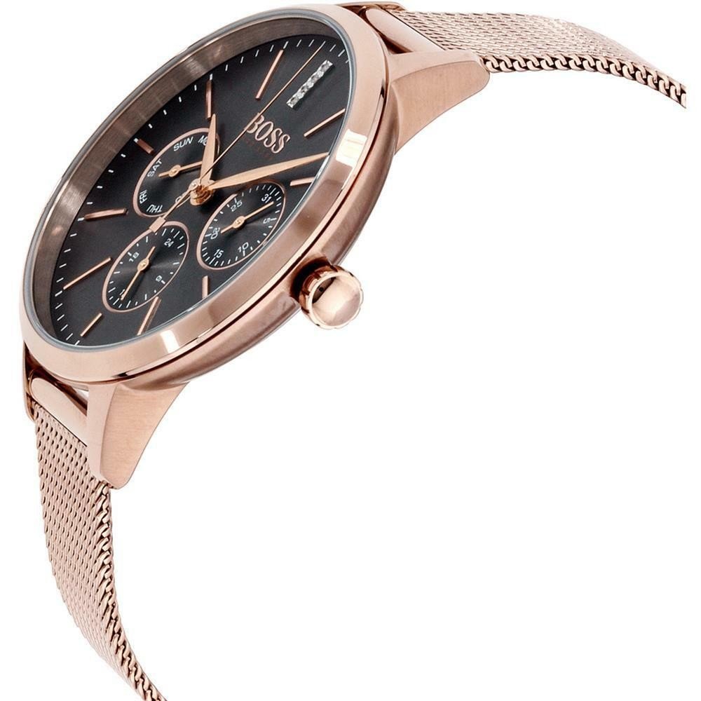 Hugo Boss Symphony Grey Dial Gold Mesh Bracelet Watch for Women - 1502424 Watches Hugo Boss   