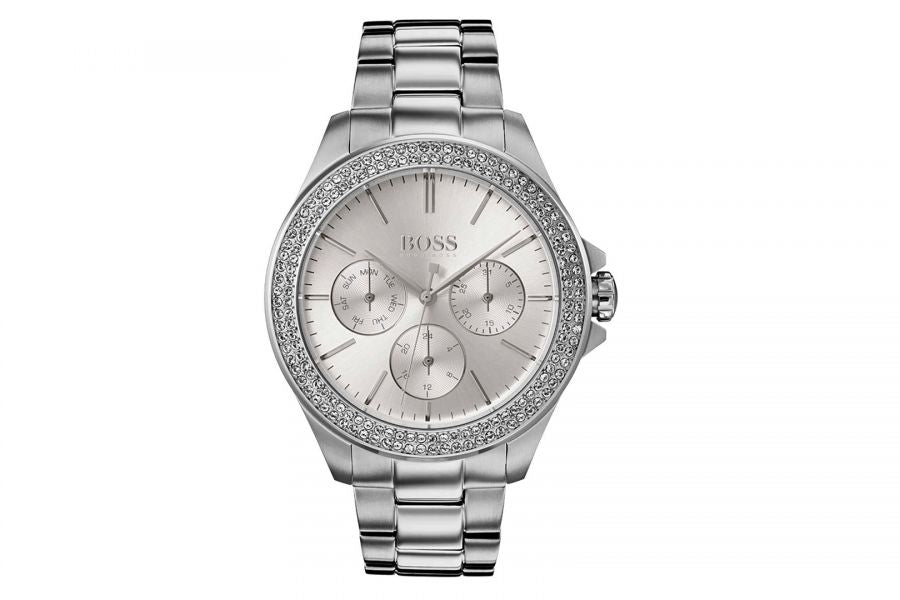 Hugo Boss Premiere Silver Dial Silver Steel Strap Watch for Women - 1502442 Watches Hugo Boss   