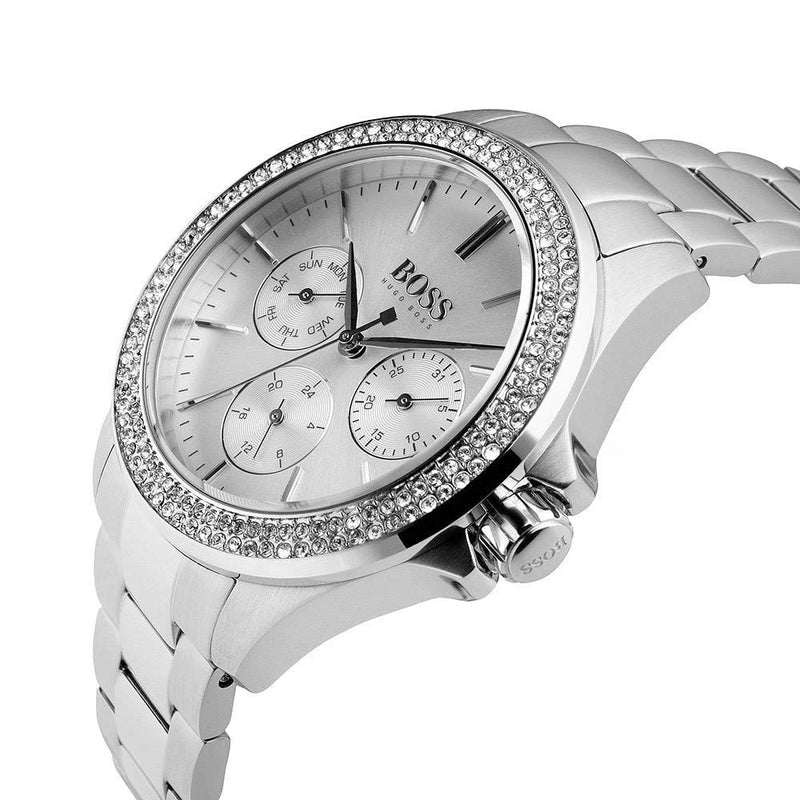 Hugo Boss Premiere Silver Dial Silver Steel Strap Watch for Women - 1502442 Watches Hugo Boss   